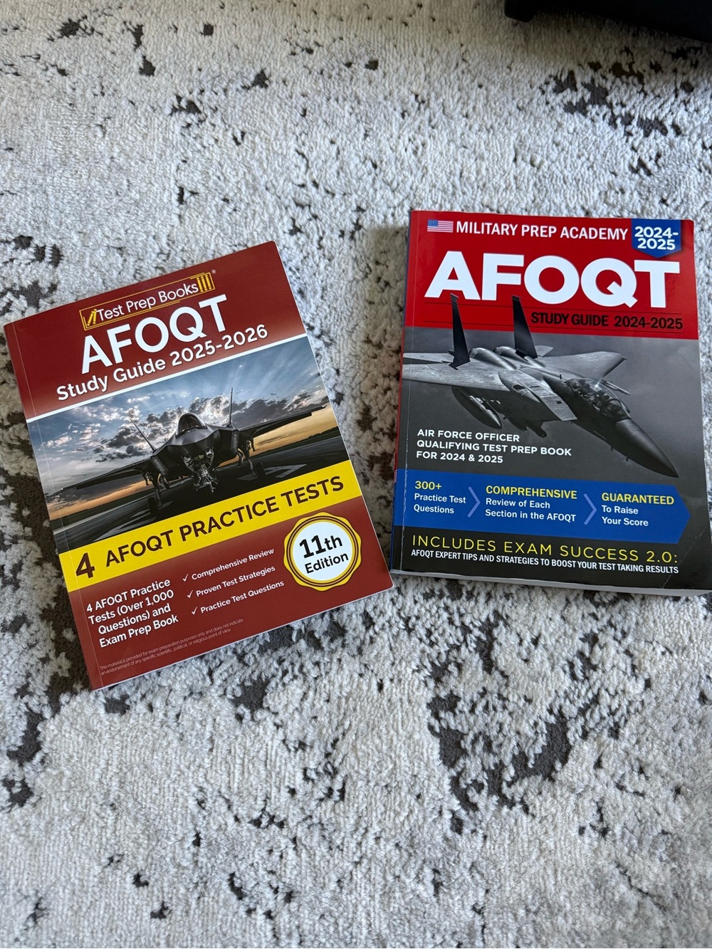 AFOQT Study Guides Set - Red, Maroon Covers